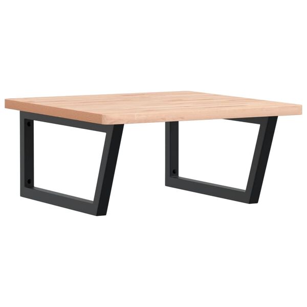 vidaXL Estante de lavabo de pared de acero y madera maciza de haya