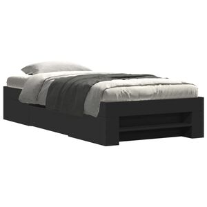 vidaXL Estructura de cama madera de ingenier&iacute;a negra 90x200 cm