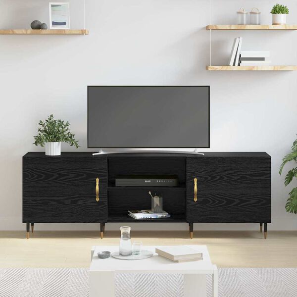 vidaXL Gabinete de TV Roble negro 150 x 30 x 50 cm