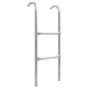 vidaXL Escalera de cama el&aacute;stica de 2 pelda&ntilde;os acero plateado 72 cm (apto para 65 cm de alto)