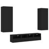 vidaXL Muebles de TV de pared 5 piezas madera de ingenier&iacute;a negro