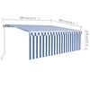 vidaXL Toldo retráctil manual con persiana azul y blanco 4x3 m