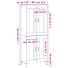 vidaXL Aparador alto madera contrachapada roble ahumado 69,5x34x180 cm