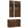 vidaXL Set mueble zapatero 3 en 1 madera contrachapada roble ahumado