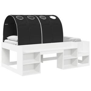 vidaXL Cama con T&uacute;nel 3 uds. Blanco y Negro Madera de ingenier&iacute;a