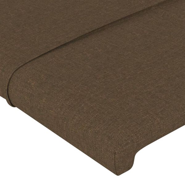 vidaXL Cabecero de cama marr&oacute;n oscuro 180x5x118/128 cm de tela