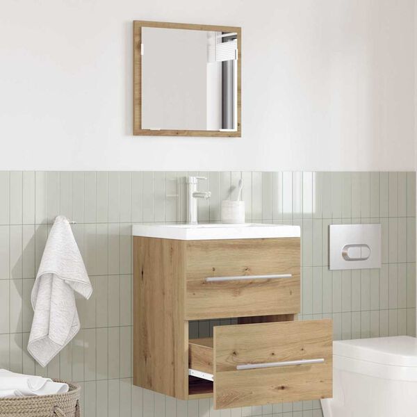 vidaXL Juego de muebles de ba&ntilde;o con caj&oacute;n Marr&oacute;n 41 x 38,5 x 48 cm