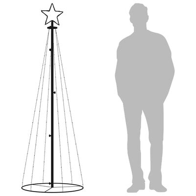 Albero Di Natale A Cono VidaXL Con 108 LED Bianco Freddo - 70x180 Cm, Luminoso, Moderno, Decorazione Natalizia