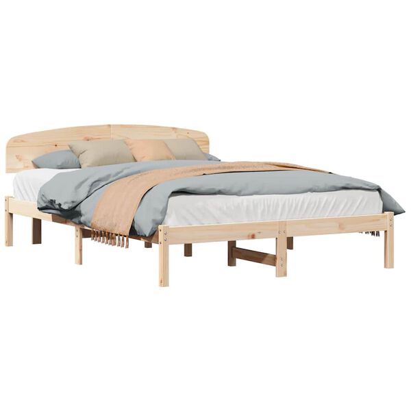 vidaXL Estructura de cama Natural 150 x 200 cm Madera de pino macizo