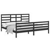 vidaXL Estructura de cama sin colch&oacute;n madera maciza negro 200x200 cm