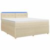 vidaXL Cama box spring con colch&oacute;n Crema 140 x 200 cm Tela