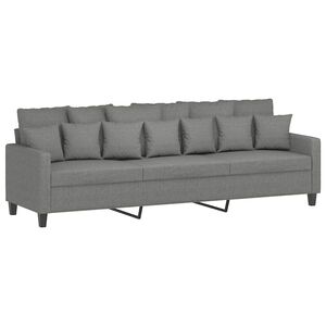 vidaXL Sof&aacute; de 3 plazas de tela gris oscuro 210 cm