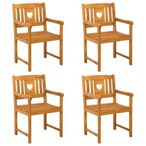 vidaXL Sillas de jard&iacute;n 4 uds. Natural Madera de Acacia S&oacute;lida