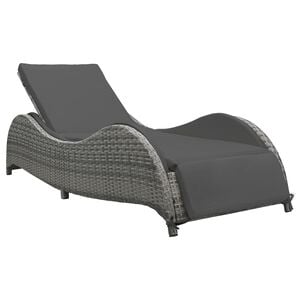vidaXL Tumbona con coj&iacute;n rat&aacute;n sint&eacute;tico gris antracita
