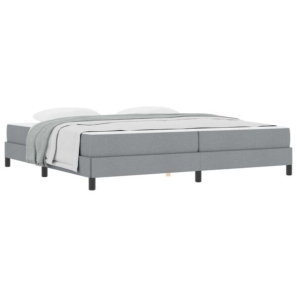 vidaXL Cama tipo Box Spring con colch&oacute;n Gris Claro 200 x 200 cm tela