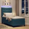 vidaXL Cama con Box Spring LED y Colch&oacute;n Azul 100 x 200 cm Terciopelo