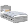 vidaXL Estructura de cama Gris Sonoma 75 x 190 cm Madera Ingenieril