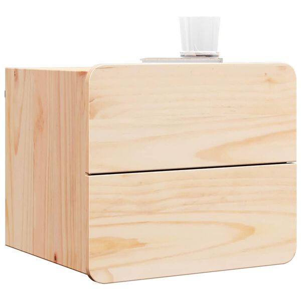 vidaXL Mesita de Noche con caj&oacute;n 2 pcs Natural 39 x 34 x 33 cm