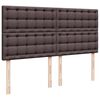 vidaXL Cama box spring con colch&oacute;n tela marr&oacute;n oscuro 200x200 cm