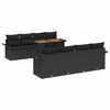 vidaXL Conjunto de sof&aacute; de jard&iacute;n 9 pcs Negro Polirat&aacute;n