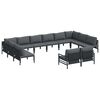 vidaXL Conjunto de sof&aacute;s de jard&iacute;n 12 uds. Negro Acero