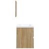 vidaXL Armario de lavabo con lavamanos y espejo color roble sonoma