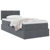 vidaXL Cama con almacenamiento Gris oscuro 90 x 200 cm Terciopelo