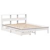 vidaXL Cama con estanter&iacute;a sin colch&oacute;n madera maciza blanca 150x200 cm