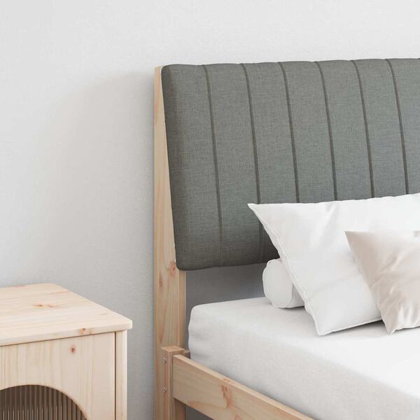 vidaXL Cabecero tapizado Gris oscuro 150 cm Madera de pino macizo