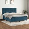 vidaXL Cama box spring con colch&oacute;n terciopelo azul oscuro 180x200 cm