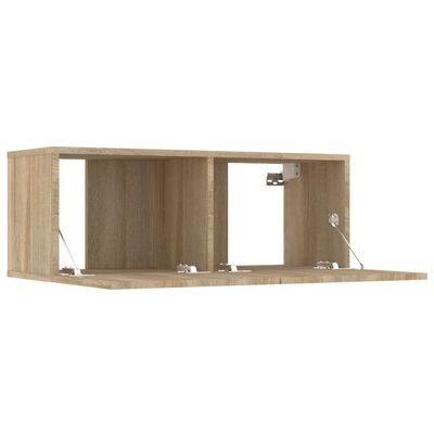 vidaXL Muebles de TV 2 uds madera ingeniería roble Sonoma 80x30x30 cm