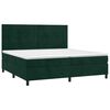 vidaXL Cama box spring colch&oacute;n y LED terciopelo verde oscuro 200x200cm