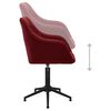 vidaXL Sillas de comedor giratorias 4 unidades tela rojo vino tinto