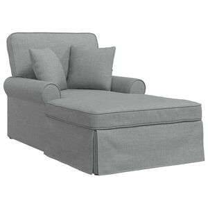 vidaXL Chaise Lounge con Falda con coj&iacute;n 3 pcs Gris Claro tela