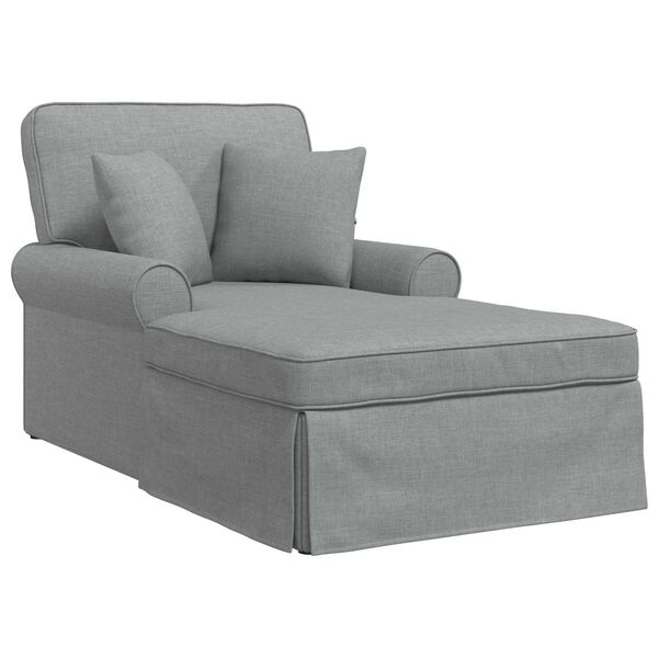 vidaXL Chaise Lounge con Falda Gris Claro 91 x 157 x 91 cm tela