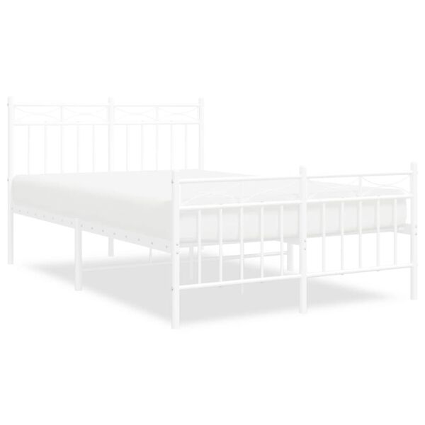 vidaXL Estructura cama sin colch&oacute;n con estribo metal blanco 120x200 cm