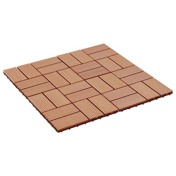 vidaXL Tile de Decking 11 pcs Teca 30 x 30 cm WPC