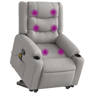 vidaXL Sill&oacute;n de masaje reclinable de pie de tela gris nube