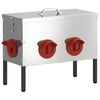 vidaXL Comedero para pollos Plateado 41,5 x 20,5 x 33 cm