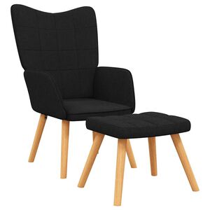 vidaXL Sill&oacute;n de relax con reposapi&eacute;s tela negro
