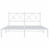 vidaXL Estructura cama sin colch&oacute;n con cabecero metal blanco 160x200cm