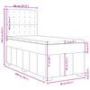 vidaXL Cama box spring con colch&oacute;n tela gris taupe 80x200 cm