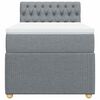 vidaXL Cama box spring con colch&oacute;n tela gris claro 90x200 cm