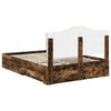 vidaXL Estructura de cama con cabecera Roble ahumado 140 x 190 cm