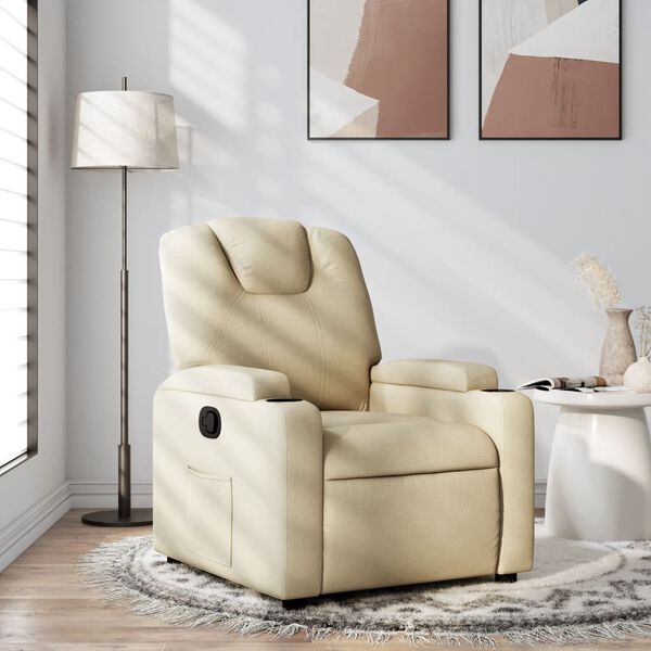 vidaXL Sillón reclinable de tela color crema