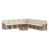vidaXL Conjunto de sof&aacute;s de jard&iacute;n 10 pcs Beige rat&aacute;n sint&eacute;tico