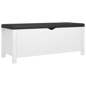 vidaXL Caja de almacenamiento coj&iacute;n contrachapada blanco 105x40x45 cm