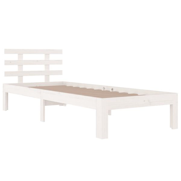 vidaXL Estructura de cama individual sin colchón blanco 75x190 cm