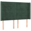 vidaXL Cama box spring colch&oacute;n y LED terciopelo verde oscuro 140x190cm