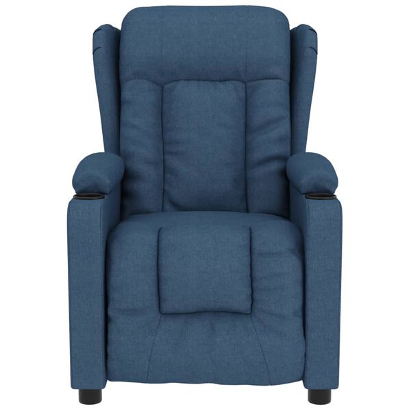 vidaXL Sill&oacute;n de masaje elevable de tela azul